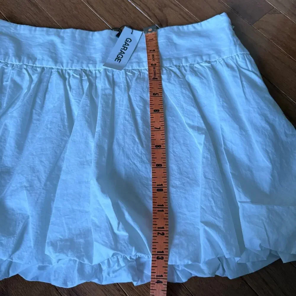 Garage | NEW White Cotton Blend Puff Skirt Preppy Summer Activewear Casual Sz S